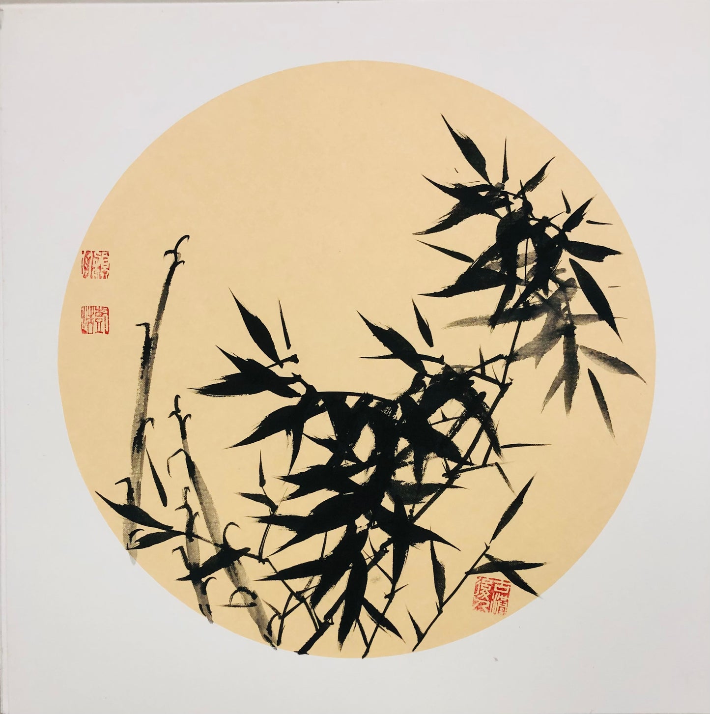 Hand-Painted Bamboo Painting – Traditional Chinese Xieyi Ink Art (50×50cm)