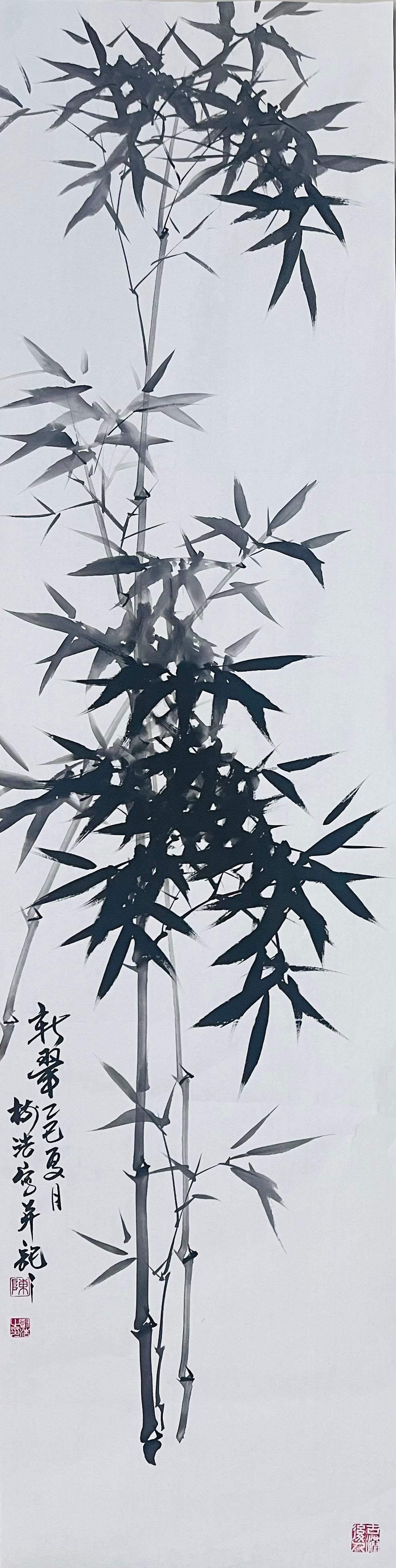 Hand Painted Long Traditional Chinese Bamboo Painting