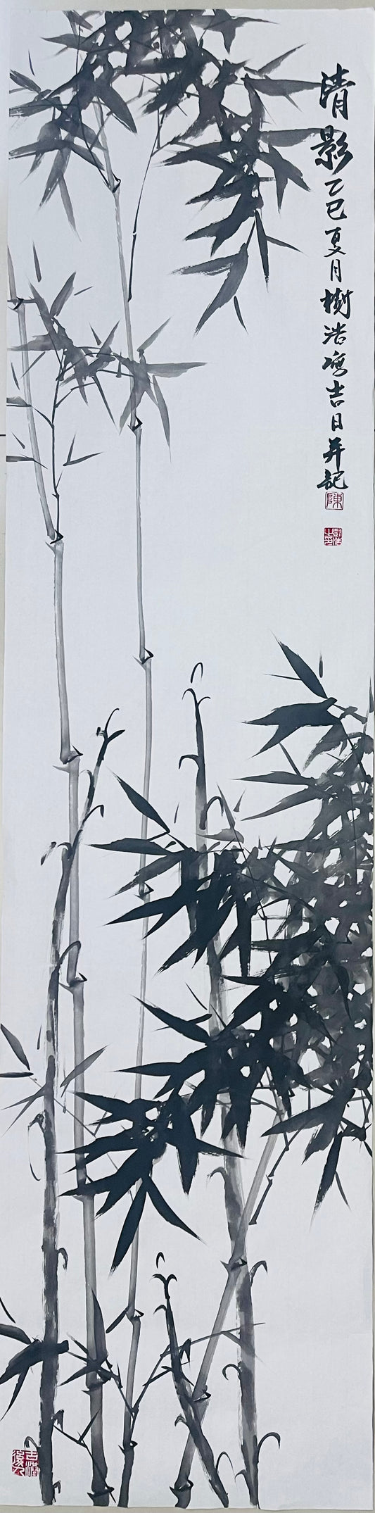 Hand Painted Long Traditional Chinese Bamboo Painting