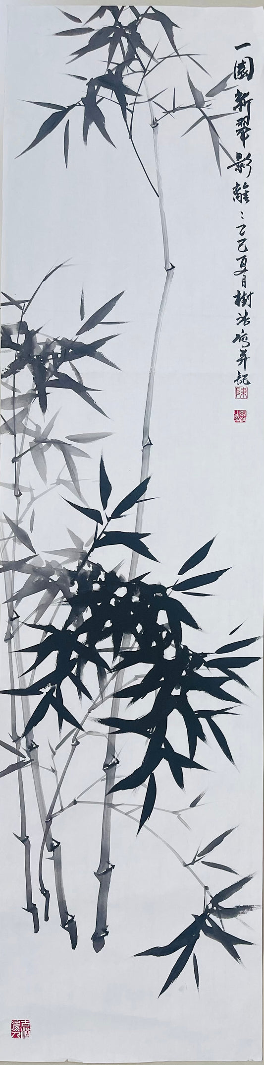 Hand Painted Long Traditional Chinese Bamboo Painting