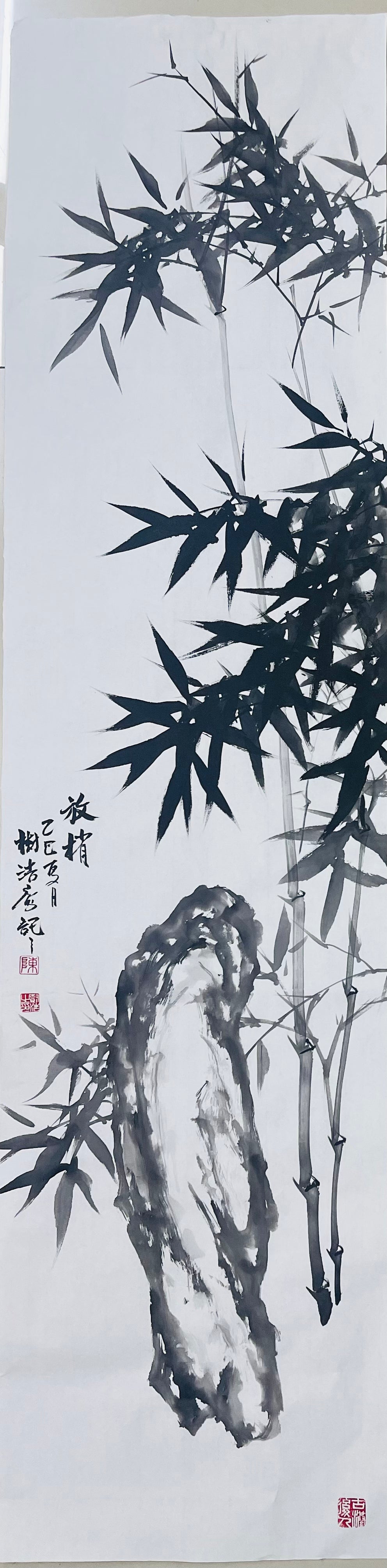 Hand Painted Long Traditional Chinese Bamboo Painting