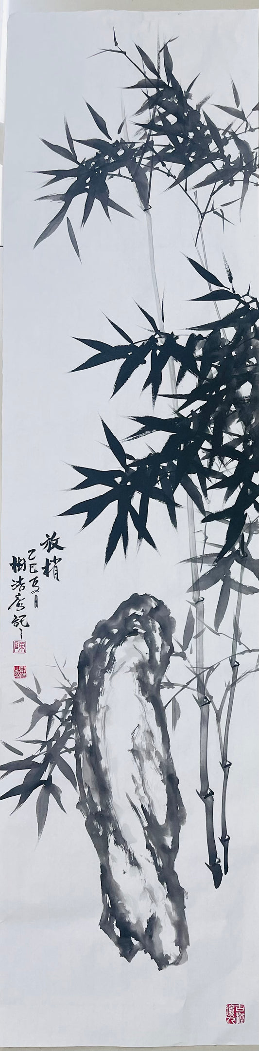 Hand Painted Long Traditional Chinese Bamboo Painting